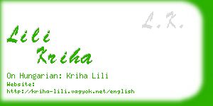 lili kriha business card